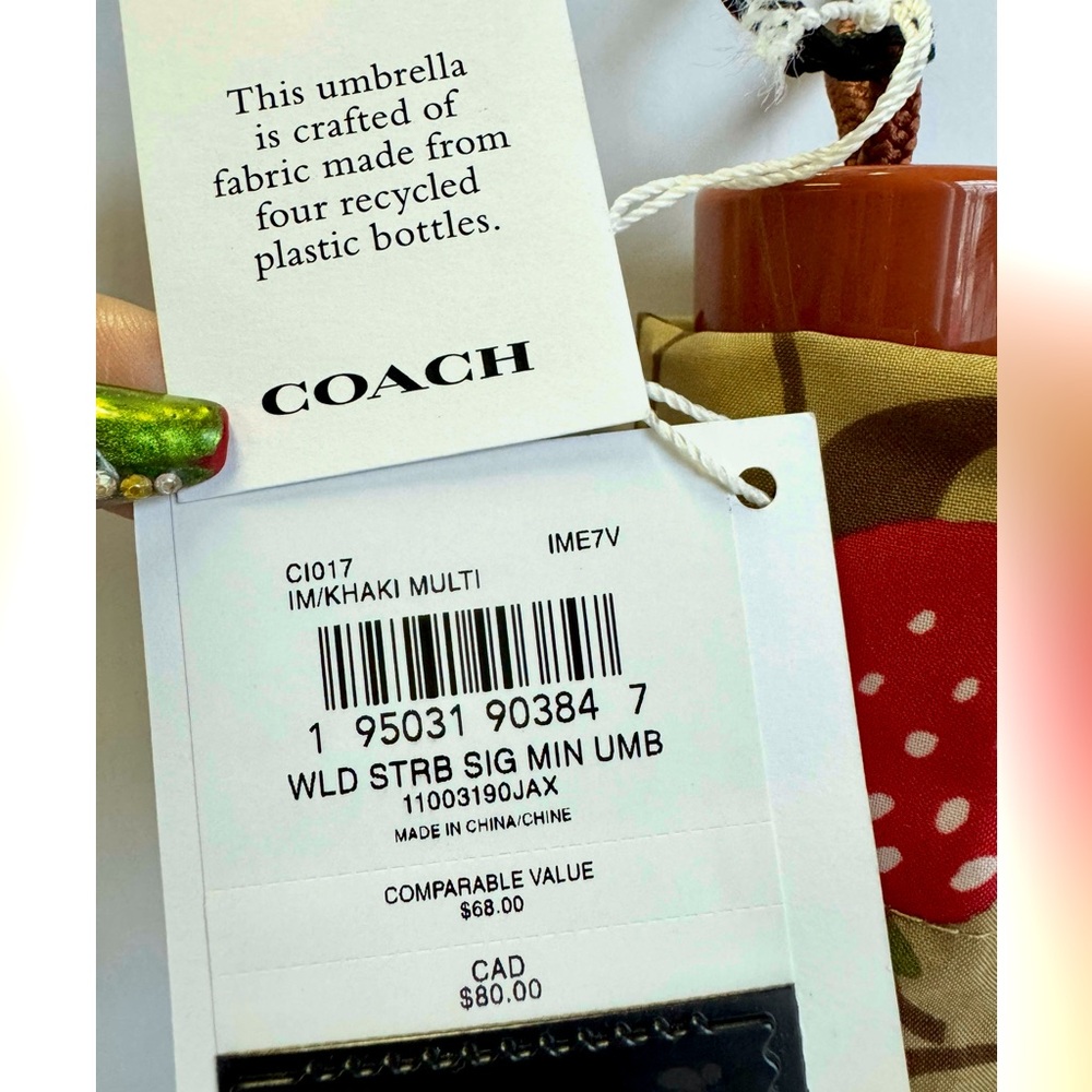 Coach Mini Umbrella In Signature Wild
Strawberry Print. UV Protection CI017. NWT - Picture 5 of 6